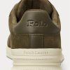 Adidași de piele de căprioară Ralph Lauren Heritage Court II verzi pentru bărbați Adidași de piele de căprioară Ralph Lauren Heritage Court II verzi pentru bărbați