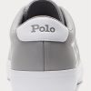 Adidași din piele cu logo Ralph Lauren Longwood, gri/alb, pentru bărbați Adidași din piele cu logo Ralph Lauren Longwood, gri/alb, pentru bărbați