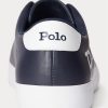 Adidași din piele cu logo Ralph Lauren Longwood pentru bărbați bleumarin/alb Adidași din piele cu logo Ralph Lauren Longwood pentru bărbați bleumarin/alb
