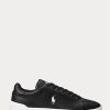 Adidași din piele Ralph Lauren Heritage Court II negri/alb pentru bărbați Adidași din piele Ralph Lauren Heritage Court II negri/alb pentru bărbați
