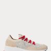 Adidași din tricot Ralph Lauren Trackster 200II gri deschis pentru bărbați Adidași din tricot Ralph Lauren Trackster 200II gri deschis pentru bărbați