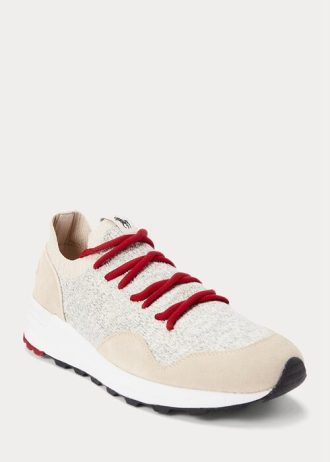 Adidași din tricot Ralph Lauren Trackster 200II gri deschis pentru bărbați