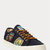 Adidași din twill cu plasture cu logo Ralph Lauren Nelson pentru bărbați bleumarin Adidași din twill cu plasture cu logo Ralph Lauren Nelson pentru bărbați bleumarin