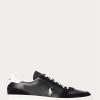 Adidași Ralph Lauren Court din piele și piele intoarsa pentru bărbați negri/albi Adidași Ralph Lauren Court din piele și piele intoarsa pentru bărbați negri/albi