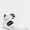 Adidași Ralph Lauren Court Mid Pro alb/gri pentru bărbați