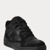 Adidași Ralph Lauren Court Mid Pro pentru bărbați negri/negri