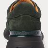 Adidași Ralph Lauren Ethan, din piele de căprioară, de culoare verde închis pentru bărbați