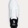 Alb/Negru Polo Ralph Lauren Court din piele pentru bărbați