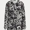 Blancă de vânt cu glugă cu glugă, negru/alb, Ralph Lauren Floral Ripstop Blancă de vânt cu glugă cu glugă, negru/alb, Ralph Lauren Floral Ripstop