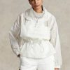 Blazer alb pentru femei Ralph Lauren, ambalabil, translucid Ripstop Blazer alb pentru femei Ralph Lauren, ambalabil, translucid Ripstop