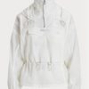 Blazer alb pentru femei Ralph Lauren, ambalabil, translucid Ripstop Blazer alb pentru femei Ralph Lauren, ambalabil, translucid Ripstop