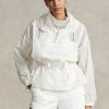 Blazer de vânt alb pentru femei Ralph Lauren, ambalabil Ripstop Blazer de vânt alb pentru femei Ralph Lauren, ambalabil Ripstop