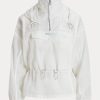 Blazer de vânt alb pentru femei Ralph Lauren, ambalabil Ripstop Blazer de vânt alb pentru femei Ralph Lauren, ambalabil Ripstop