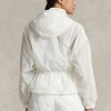Blazer de vânt alb pentru femei Ralph Lauren, ambalabil Ripstop Blazer de vânt alb pentru femei Ralph Lauren, ambalabil Ripstop