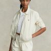 Blazer de vânt Ralph Lauren din in alb pentru femei Blazer de vânt Ralph Lauren din in alb pentru femei