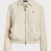 Blazer de vânt Ralph Lauren din in alb pentru femei Blazer de vânt Ralph Lauren din in alb pentru femei