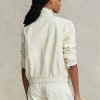 Blazer de vânt Ralph Lauren din in alb pentru femei Blazer de vânt Ralph Lauren din in alb pentru femei