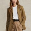 Blazer pentru femei Ralph Lauren, piele de miel, piele de căprioară, kaki Blazer pentru femei Ralph Lauren, piele de miel, piele de căprioară, kaki