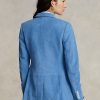 Blazere albastre din piele de miel Ralph Lauren de damă Blazere albastre din piele de miel Ralph Lauren de damă