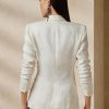 Blazere albe din pânză de in Ralph Lauren Skye de damă Blazere albe din pânză de in Ralph Lauren Skye de damă