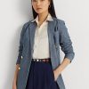 Blazere de damă albastre Ralph Lauren din Chambray Blazere de damă albastre Ralph Lauren din Chambray