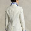 Blazere de damă crem Ralph Lauren cu dungi din bumbac-in-lână Blazere de damă crem Ralph Lauren cu dungi din bumbac-in-lână
