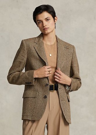 Blazere din amestec de in, maro, Ralph Lauren, cu oase de pepe Blazere din amestec de in, maro, Ralph Lauren, cu oase de pepe