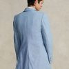 Blazere lungi din bumbac cambray Ralph Lauren pentru femei albastre Blazere lungi din bumbac cambray Ralph Lauren pentru femei albastre