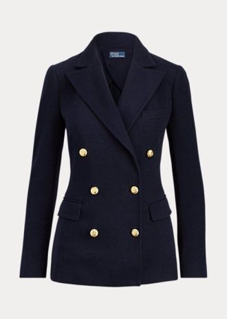Blazere în tricot dublu pentru femei Ralph Lauren bleumarin Blazere în tricot dublu pentru femei Ralph Lauren bleumarin
