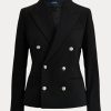 Blazere negre din lână stretch Ralph Lauren pentru femei Blazere negre din lână stretch Ralph Lauren pentru femei