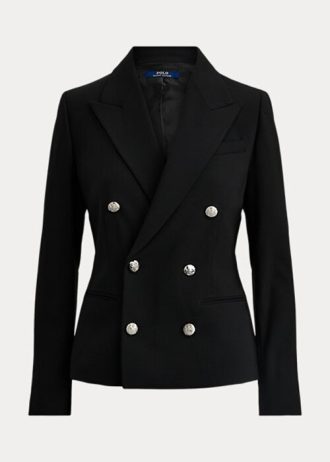 Blazere negre din lână stretch Ralph Lauren pentru femei Blazere negre din lână stretch Ralph Lauren pentru femei