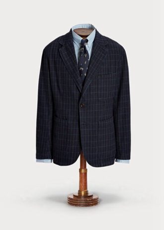 Blazere sport din bumbac și in neconstruit Ralph Lauren pentru bărbați bleumarin