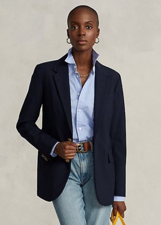 Blazere stretch cu doi nasturi Ralph Lauren pentru femei bleumarin Blazere stretch cu doi nasturi Ralph Lauren pentru femei bleumarin