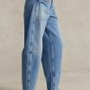 Blugi albaștri Ralph Lauren pentru femei, cu talie înaltă, cu talie conică Blugi albaștri Ralph Lauren pentru femei, cu talie înaltă, cu talie conică