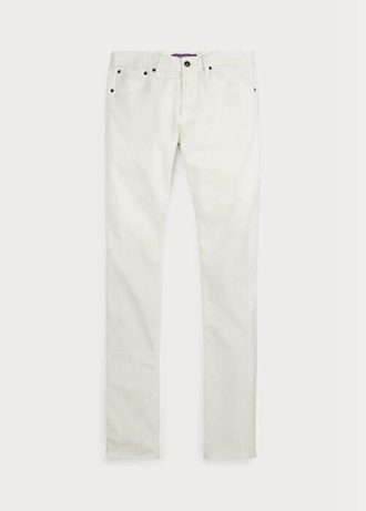 Blugi albi pentru bărbați Ralph Lauren slim fit stretch