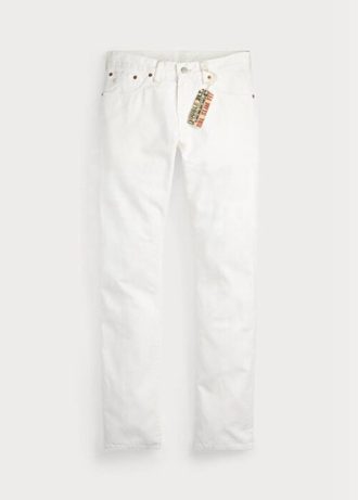 Blugi albi pentru bărbați, Ralph Lauren, slim fit, Whitestone