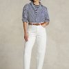 Blugi albi Ralph Lauren Morcov de damă Blugi albi Ralph Lauren Morcov de damă