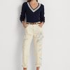 Blugi Carpenter din denim cu stropi de vopsea Ralph Lauren de damă crem Blugi Carpenter din denim cu stropi de vopsea Ralph Lauren de damă crem