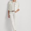 Blugi conici relaxați Ralph Lauren, albi, de damă Blugi conici relaxați Ralph Lauren, albi, de damă