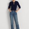Blugi de damă, albaștri, drepti, cu talie înaltă, Ralph Lauren