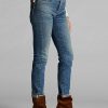 Blugi de damă albaștri Ralph Lauren Stretch Vintage Straight Fit Blugi de damă albaștri Ralph Lauren Stretch Vintage Straight Fit
