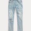Blugi de damă AZURE Ralph Lauren The Straight Leg cropped Blugi de damă AZURE Ralph Lauren The Straight Leg cropped