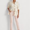 Blugi drepte la gleznă cu talie medie Ralph Lauren pentru femei roz
