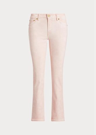Blugi drepte la gleznă cu talie medie Ralph Lauren pentru femei roz
