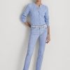 Blugi drepti la gleznă cu talie mijlocie imbracați Ralph Lauren pentru damă Blugi drepti la gleznă cu talie mijlocie imbracați Ralph Lauren pentru damă