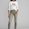 Blugi gri de damă Ralph Lauren Stretch High Skinny Distressed