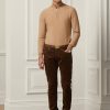 Blugi maro pentru bărbați Ralph Lauren slim fit din catifea elastică Blugi maro pentru bărbați Ralph Lauren slim fit din catifea elastică
