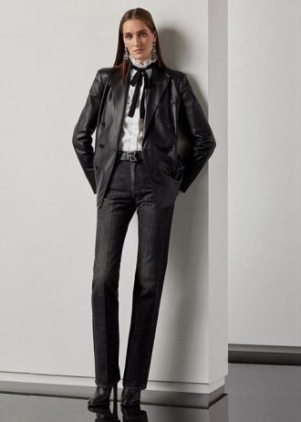 Blugi negri Ralph Lauren Kaida Relaxedcut de damă Blugi negri Ralph Lauren Kaida Relaxedcut de damă
