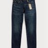 Blugi pentru bărbați albaștri Ralph Lauren High Slim Bayview Selvedge
