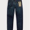 Blugi pentru bărbați albaștri Ralph Lauren High Slim Bayview Selvedge